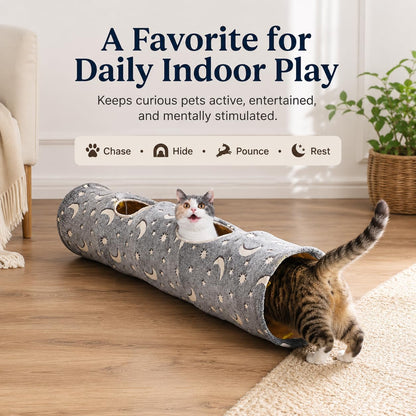 Cat Tunnel Tube with Plush Ball Toys
