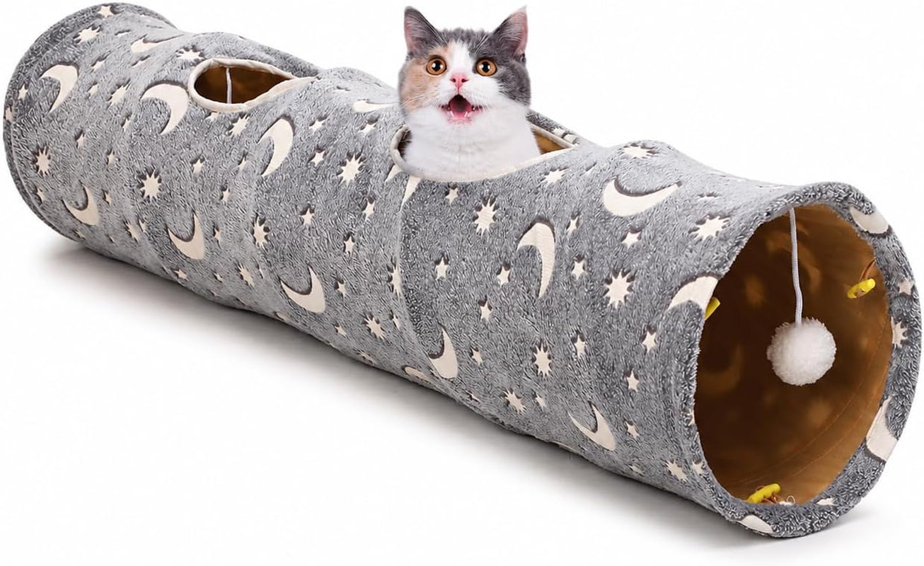 Cat Tunnel Tube with Plush Ball Toys