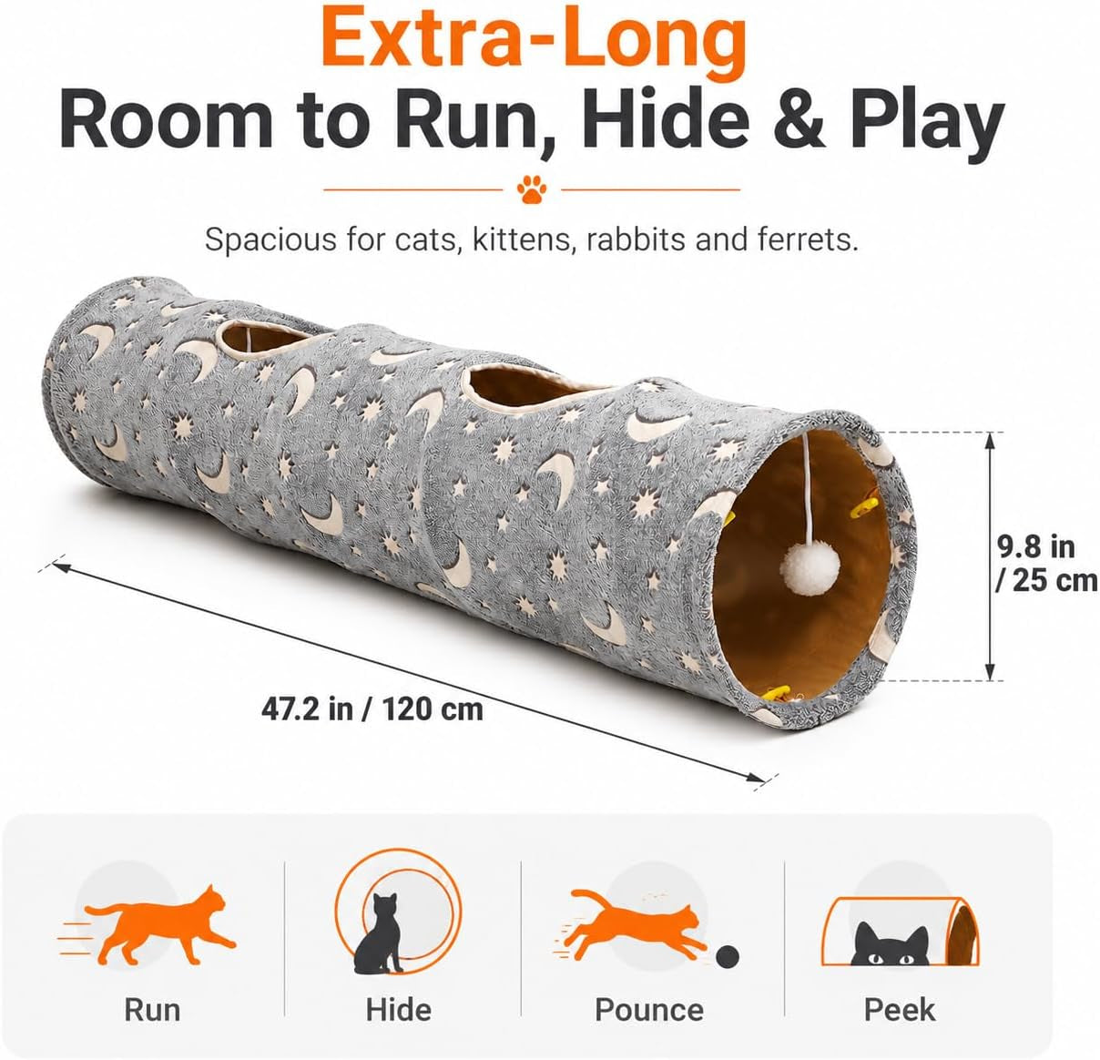 Cat Tunnel Tube with Plush Ball Toys