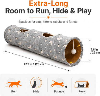 Cat Tunnel Tube with Plush Ball Toys